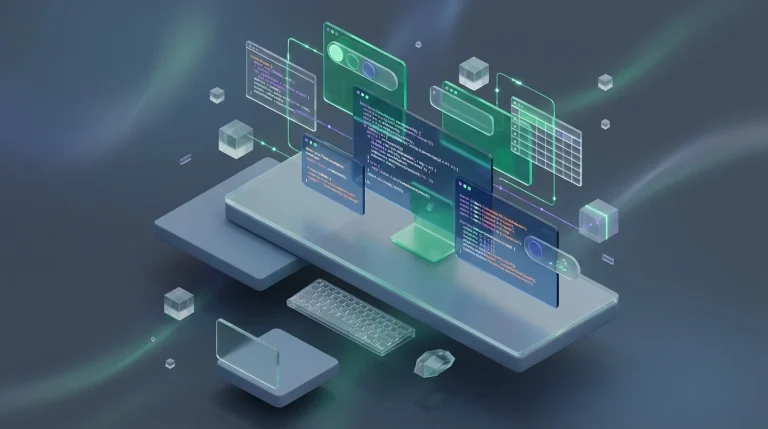 Multiple monitors displaying dense spreadsheet code and error messages