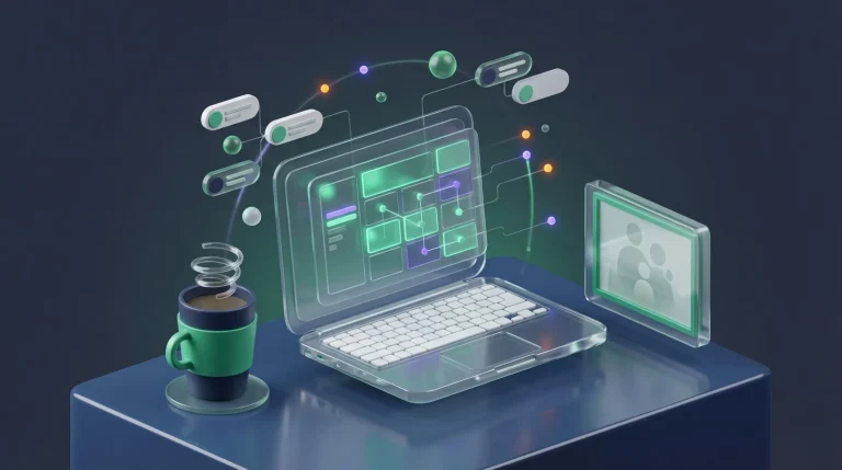 A laptop displaying a spreadsheet on a desk, representing ways to fix Google Sheets formula errors.