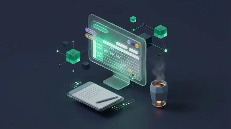 Computer monitor displaying a spreadsheet grid demonstrating Google Sheets global variables